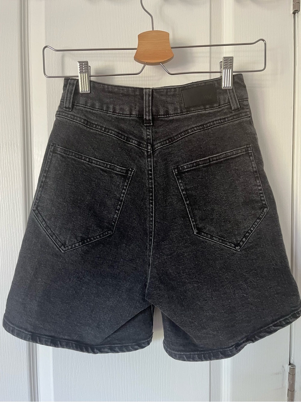 twik Black Washed High-Waisted Denim Shorts